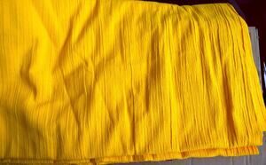 Vtg Crepe Cotton Bland Fabric Crinkle Yellow 3 Yards X 44"